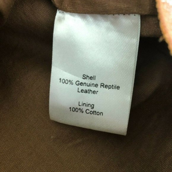 Aje Oritiz Mini Skirt Brown Tan Reptile Snake Leather Size 10 Snakeskin - Picture 8 of 9